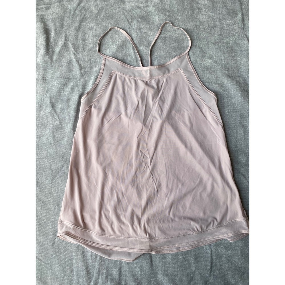 Lululemon Wild Tank Top Dusty Rose Pink Strappy Mesh Back‎ Yoga Athletic Womens